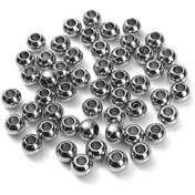 Resim 50 Adet 3/4/6/8/10mm 304 Paslanmaz Çelik Yuvarlak Boncuklar, Takı Yapımı için Solmayan Aralayıcı Boncuklar - Bileklik ve Kolye Malzemeleri 