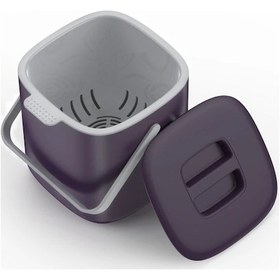 Resim Honeybeeshop Mor 401 L Mutfak Kompost Kutusu Cikarilabilir Kapakli Kolay Temizlenebilir Dayanikli Pp Iç Sepetli Gri 