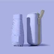 Resim Oldfriend Mor Renkli Katlanır Mini Cep Şemsiyesi, Hafif Taşınabilir Purple Düz Altı Katlı 