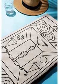 Resim Dijital Baskı Plaj Deniz Havlusu Terazi Burcu Desenli Peştamal Hvl0043 Renkli 