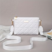 Resim Kadınlar İçin Moda Ekose Çapraz Vücut Çantası - Dayanıklı PU Malzeme ile Polyester Astar, Çıkarılabilir Askı, Fermuarlı Kapatma, Çok Fonksiyonlu Seyahat Çantası, Haki/Beyaz/Siyah, Modern Aksesuar, Günlük Kullanım için Yüksek Kaliteli Dikişli El Çantası, Kompakt Taşıma Çantası 