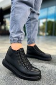 Resim Pabucmarketi Bağcıklı Erkek Sneaker Bot Siyah 