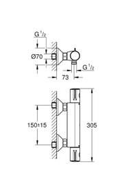 Resim E&D Collection Grohtherm 800 Termostatik Duş Bataryası 
