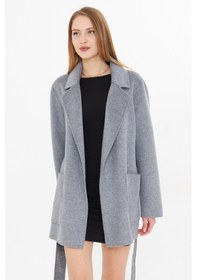 Resim Gamazzini Puntolu Kısa Kaban Gri 