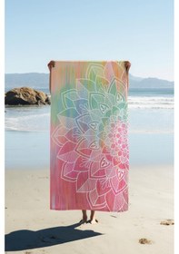 Resim Dijital Baskı Plaj Deniz Havlusu Mandala Desenli Peştamal Hvl0152 Renkli 