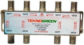 Resim TeknoGreen 5 - 2500Mhz 1 İn 8 Out Splitter 