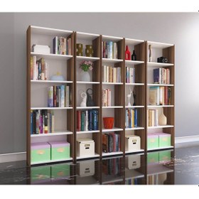 Resim Nurmobilya Nur Mobilya Linda 5'Li Arkalıklı Kitaplık 3 Renk 