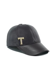 Resim Twingold İsme Özel Kep Şapka - %100 Deri - Ab01012 - Füme Füme 