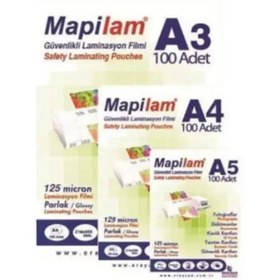 Resim A-4 Laminasyon Filmi 125 Micron Parlak 100 Lü (1 Paket 100 Adet) 