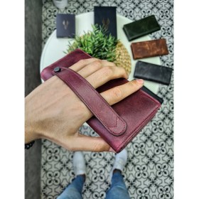 Resim Visso 902 Deri El Geçmeli Kordonlu Kişiye Özel Telefon Hazneli Erkek Kadın Cüzdan El Çantası 