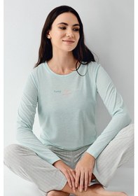 Resim Pierre Cardin Kadın Yeşil Pijama Takımı Pc9050-s-v1 Yeşil 