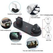 Resim Pazly Kablosuz 6'lü Şarj İstasyonu - 15w Hızlı Şarj, İos/android/airpods Uyumlu, Dönebilir Tasarım 