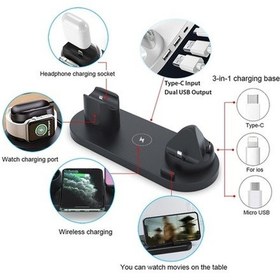 Resim Pazly Kablosuz 6'lü Şarj İstasyonu - 15w Hızlı Şarj, İos/android/airpods Uyumlu, Dönebilir Tasarım 