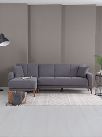 Resim Kilim Mobilya Minimal Uzanmalı Köşe Takımı V1 (İKİLİ SAĞ ÜNİTE UZANMA SOL ÜNİTE) Koyu Gri 
