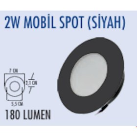 Resim 2w Mobil Siyah Spot 3000k 3000K 