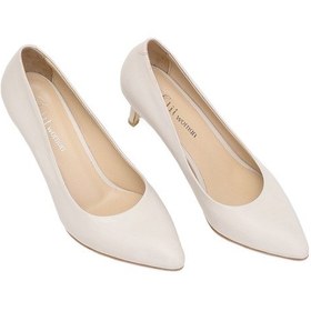Resim Ayakkabı Fuarı Elit Selestia Kadın Hakiki Deri Stiletto Bej Bej 