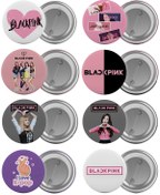 Resim Black Pink Çanta Rozeti Seti 8 Adet En Büyük Boy 5.8Cm Iğneli Bro 