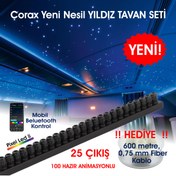 Resim coraxads Fiber Optik Aydınlatma Seti, Star Light - Rolls Royce - 25 Çıkışlı Modül 600 Mt Fiber 