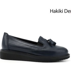 Resim Gönderi R Lacivert Antik Dolgu Taban Püsküllü Hakiki Deri Ayakkabı Lacivert 