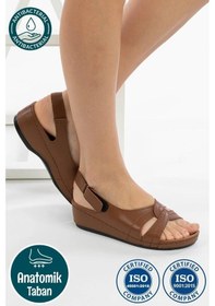 Resim Roy Jones 1817 Ortopedik Cırtlı Topuklu Plaj Kadın Sandalet 167800000339 13 Taba Taba 
