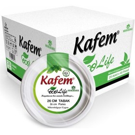 Resim Kafem Ekolojik Karton Tabak 26 CM 25 li x 40 Paket (Koli) 