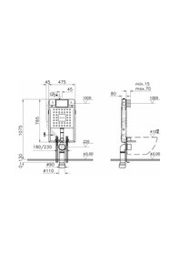 Resim Vitra 800-1868 V8 Asma Klozetler için Gömme Rezervuar Seti 8 Cm Çok Renkli 