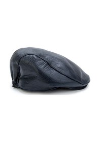 Resim Tamer Tanca Erkek Hakiki Deri Şapka 524 1106 Lndn Spk Sk23/24 Lacı Jumbo Lacivert 