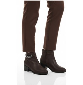 Resim Aspor Kahve Fermuarlı Polarlı Kadın Topuklu Bot Çok Renkli 