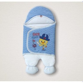 Resim Bebek Kundak Battaniyesi Ayaklı Dış Bebek Kundağı Hastane Çıkışı Kundak Battaniye Unisex Mavi 