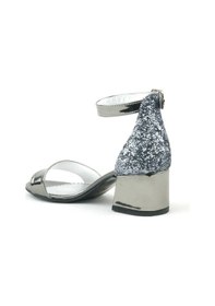 Resim Hapshoe Platin Aynalı Kalın Topuklu Kız Çocuk Abiye Ayakkabı Platin 