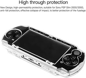 Resim BLUE ELF Sony PSP 3000 Serisi, PSP Slim 2000 Serisi ile Uyumlu Premium Yükseltilmiş Şeffaf Geçmeli Kristal Sert Kılıf Kapak, Çekici ve Kullanılabilir 