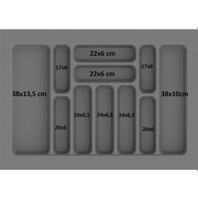 Resim Çekmece İçi Kaşıklık Ve Kepçelik Düzenleyici Antrasit 69x49 Cm 62x40 Cm Kadar Kesilebilir Antrasit 