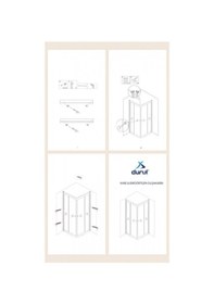 Resim Durul Duşakabin Kare Altın Profil Buzlu Cam Buzlu 