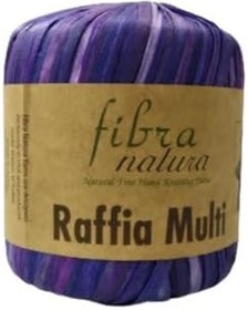 Resim Himalaya Fibra Natura Raffia Multi - Rafya Şapka Çanta Kağıt İp 117 06 Lacivert Mor 