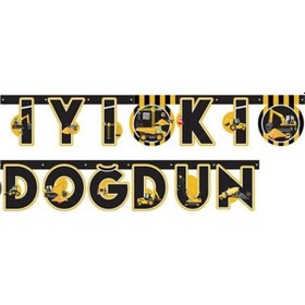 Resim İnşaat İyi Ki Doğdun Uzar Yazı Banner Tüm Yaşlar 