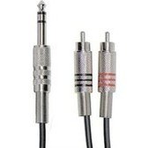 Resim 6.3 mm Erkek - 2 Rca Erkek Kablo 2 Metre 