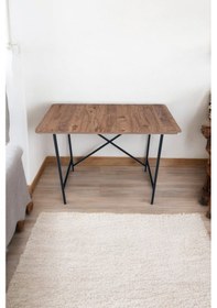 Resim Orlando Metal Ayaklı Çalışma Ofis Bilgisayar Masası Ahşap Masa Kahverengi 