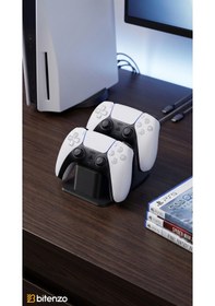 Resim Duo-sync Çiftli Gamepad Standı - 2'li Oyun Konsolu Kol Tutucu Ve Masaüstü Düzenleyici - Siyah 