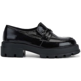 Resim Tamer Tanca Kadın Hakiki Deri Siyah Rugan Loafer Ayakkabı 923 1017 Bn Ayk Sk23/24 Sıyah Krsk Rgn Siyah 