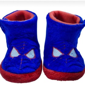 Resim SayaSocks Spiderman Örümcek Adam Cırt Cırtlı Erkek Çocuk Panduf Kaydırmaz Taban Anaokulu Kreş Ev Ayakkabısı 