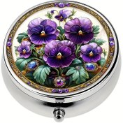 Resim 3 Bölmesi Olan Mor Kapsülü, Mini Kapsülü, Cüzdan Kapsülü, Seyahat Taşınabilir Kapsülü, Benzersiz Bir Cadılar Bayramı Ve Noel Hediyesi. 