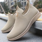 Resim Erkeklerin Trendy Dokuma Örgü Nefes Alabilen Sneaker'ları, Erkeklerin Açık Hava Aktiviteleri Için Rahat Kaymayan Yumuşak Tabanlı Kaymayan Ayakkabılar 