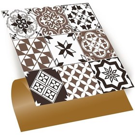 Resim Tink KENDİNDEN YAPIŞKANLI KARMA KAHVELİ SİYAH DESENLİ PVC KARO 30X30 