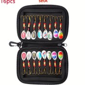 Resim 16 adet Çok Renkli Spinner Bıçağı Yemi Seti ile Depolama Çantası | Bass, Trout, Salmon, Pike Balıkçılığı için Elde Ayarlanmış Metal Spinner Yemleri | Tuzlu ve Tatlı Su Spinner Yemleri | Uzun Atış, Yüksek Yakalama Oranı | Profesyoneller ve Başlangıçlar için Çok Yönlü Balıkçılık Ekipmanı, Balıkçılık Malzemesi Bo 
