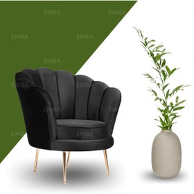 Resim EMBA LUXURY Papatya Istiridye Tekli Berjer Güzellik Salonu - Ofis Koltuğu 