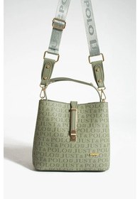 Resim Just Polo Kadın Orijinal Just Polo 4 Bölmeli Lüks El & Omuz Çantası Shoulder Bag Ebat: 25x25 Cm Yeşil 