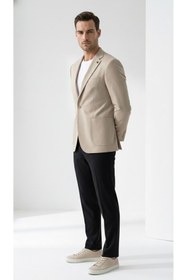 Resim Plus Scorpion Erkek Slim Fit Blazer Ceket Tek Düğmeli Çift Yırtmaçlı Torba Cepli Yarım Astarlı 