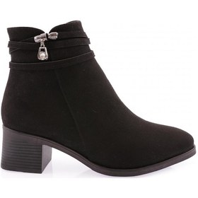 Resim Dgn 57-22k Kadın Kristal Taş Aksesuarlı Topuklu Bot 57-2121-R1680 Siyah 