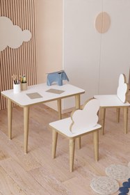 Resim YüceerHome Çocuk Masa Sandalye Yaz Sil Oyun Aktivite Montessori 1 Masa 2 Sandalye 