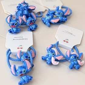 Resim Disney Stitch Çizgi Film Saç Bağı, Sevimli Stitch Çift Bandana, Stitch Fotoğraf Aksesuarı Saç Bandı, Renkli ve Şık Stitch Saç Süsü, Parti Dekorasyonu İçin Eğlenceli Saç Aksesuarı 